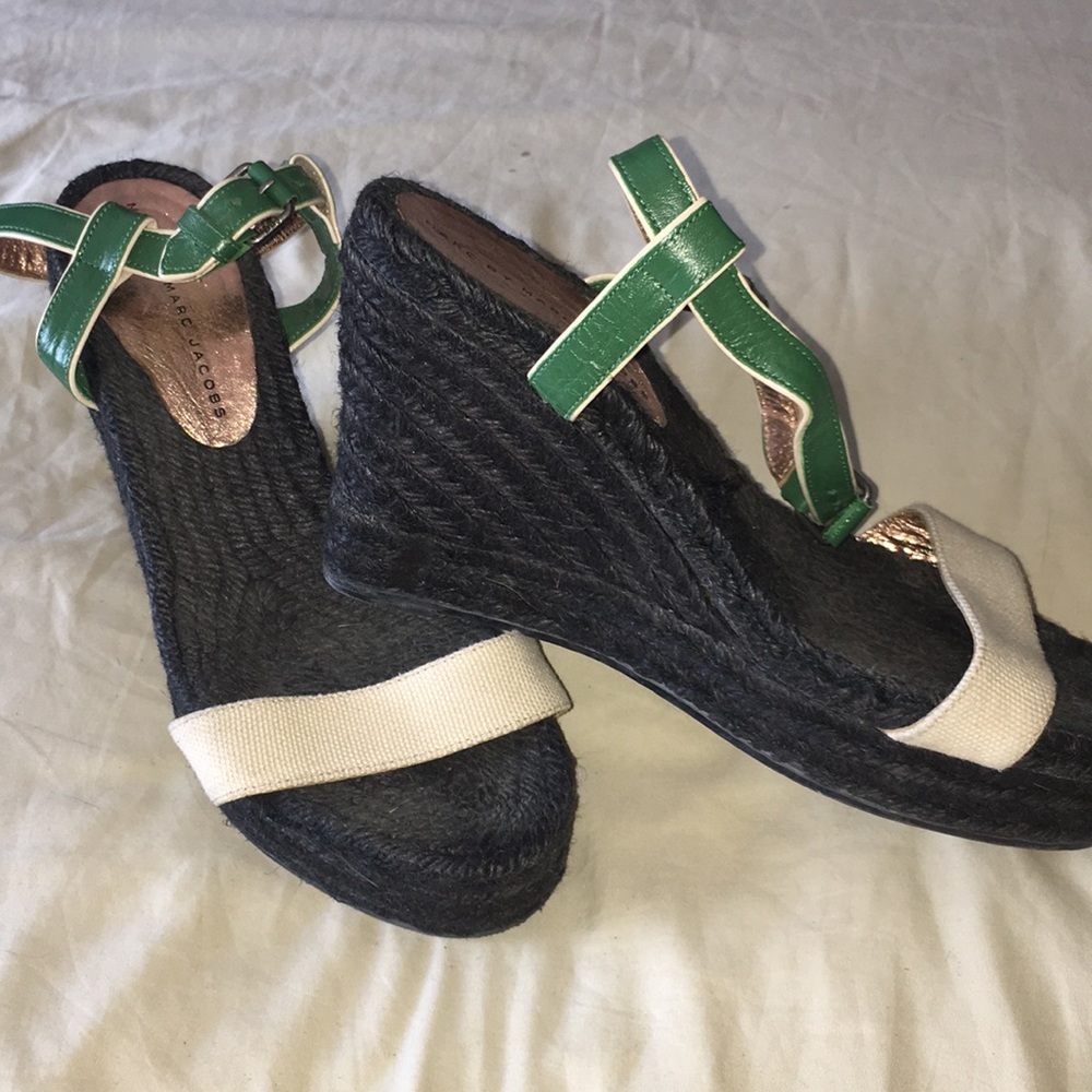 Marc By Marc Jacobs blue wedge sandals size 9